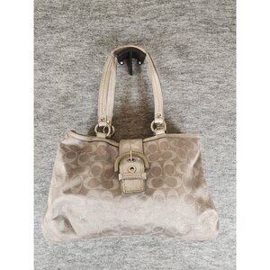 Coach L1178-F18912 Grey Canvas with Silver Hardware 4.5 x 9.5 x 13.5 inches